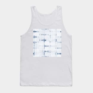 Soft texture of Shibori squares - navy blue and white Tank Top